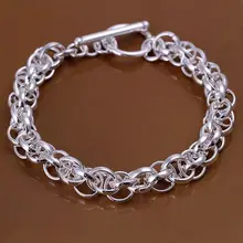 Рождественский подарок новинка 925 ювелирные изделия посеребренные модные ювелирные изделия полные круглые браслеты и браслет, ювелирных изделий SMTH122