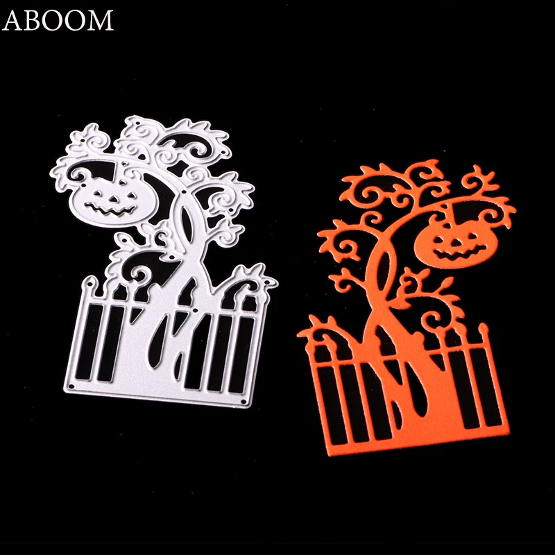 

ABOOM New Metal Craft Pumpkin Tree Metal Die Cut Used For Halloween Decoration Embossing Folder Carbon Steel DIY Cutting Dies