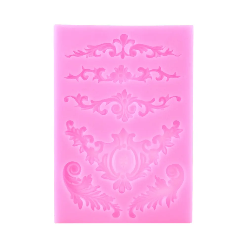 Барокко скульптурная винтажная Цветочная кружевная силиконовая форма для выпечки торта декор Сахарная форма для украшений из мастики