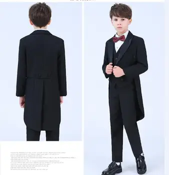 

2018 Formal Kid Boy 4pcs suit Gentleman Clothes wedding party boys clothing suit formal clothing Blazers suit+trousers+tie+shirt