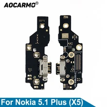 Aocarmo для Nokia X5/5,1 Plus type-C usb зарядный порт зарядное устройство док-станция Антенна Разъем микрофонный гибкий кабель печатная плата