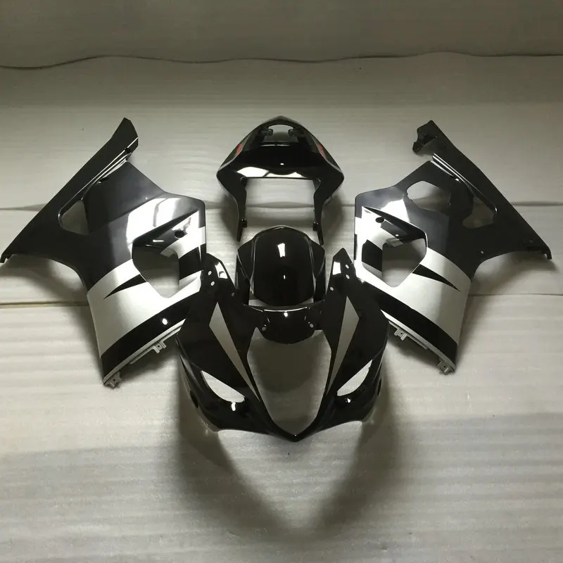 

Custom Injection mold Fairing kit for SUZUKI GSXR1000 K3 03 04 GSXR 1000 2003 2004 ABS Silver black Fairings set+gifts SK14