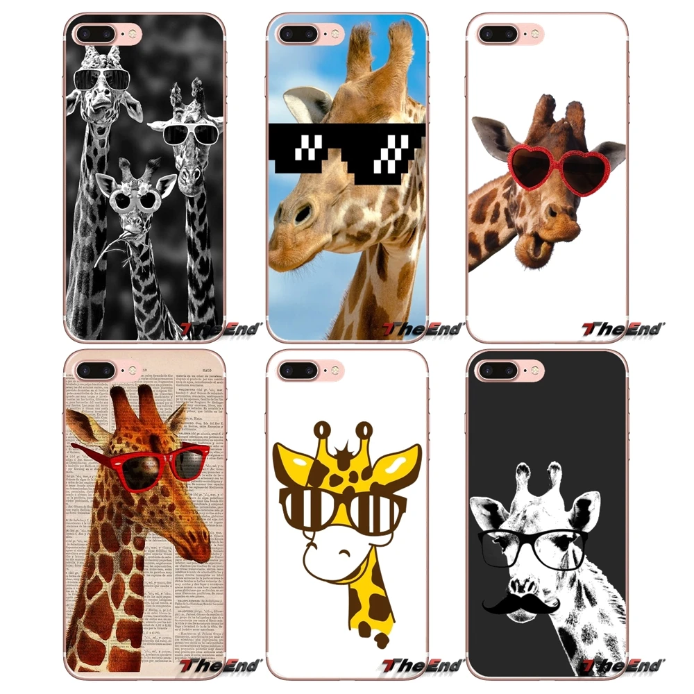 For Sony Xperia Z Z1 Z2 Z3 Z5 compact M2 M4 M5 E3 T3 XA Aqua LG G4 G5 G3 G2 Mini Sunglasses Giraffe spectacles Phone Case | Мобильные