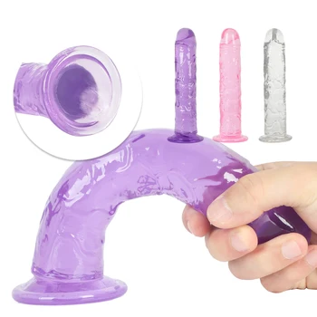 Erotic Soft Jelly Dildo Anal Butt Plug Realistic Penis Strong Suction Cup Dick Dildos for Women G-spot Orgasm Sex Toys for Woman 2