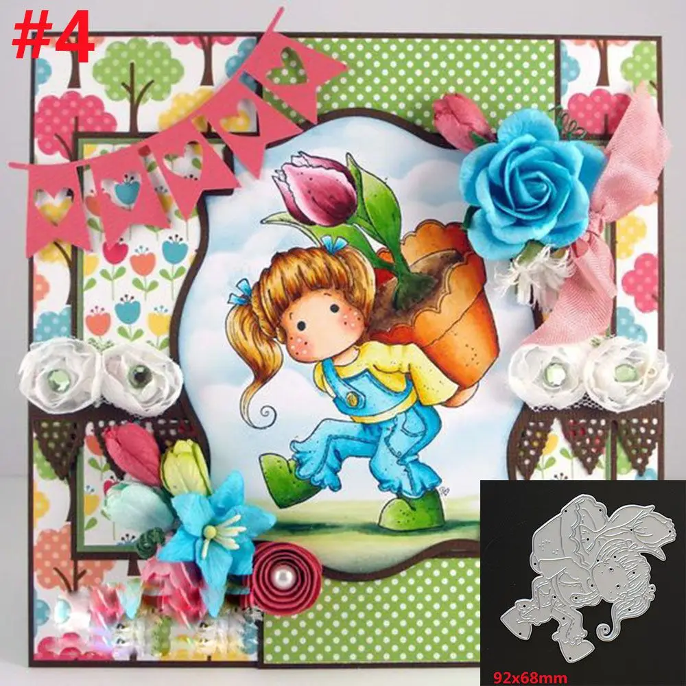 

flower Girl Metal Cutting Dies Stencil Scrapbooking Photo Album Decor Embossing Cards Making Paper Crafts Cutter Punch