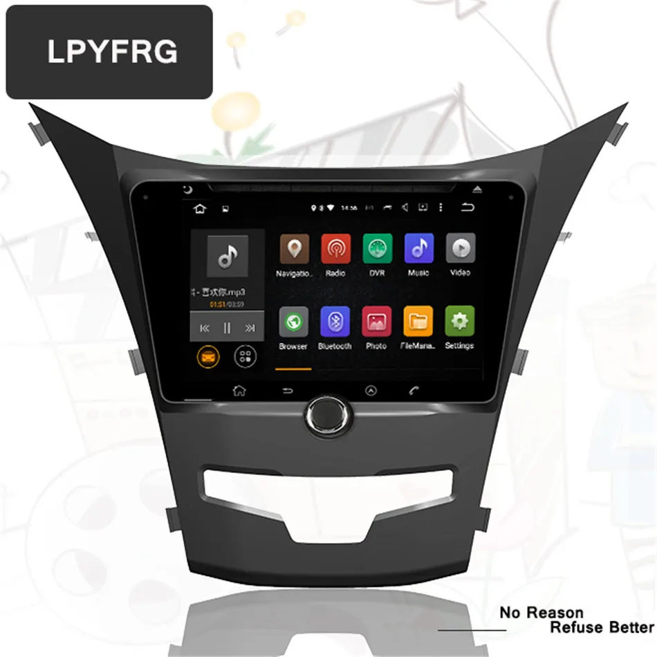 Flash Deal In stock 7" 2din Android 9.0 car dvd gps for ssangyong Kyron Actyon 3/4G BT,support dvr,Octa core,1024x600 gps navigation system 1