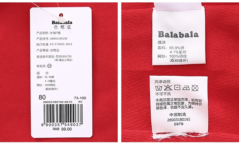 Balabala/ г.; футболки для девочек с длинными рукавами; милые и милые топы с длинными рукавами; футболка; повседневная одежда из хлопка с вышивкой для младенцев