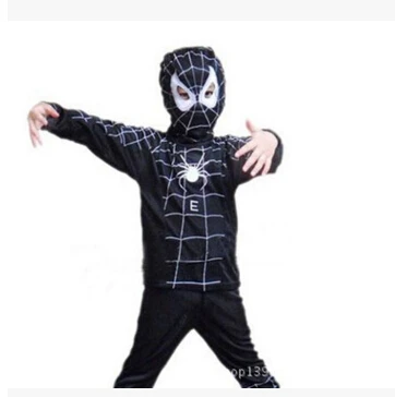 Карнавальный костюм в стиле аниме «Человек-паук»; Карнавальный костюм для детей; черный костюм Человека-паука; Карнавальный костюм для мальчиков; Одежда для Хэллоуина - Цвет: Черный
