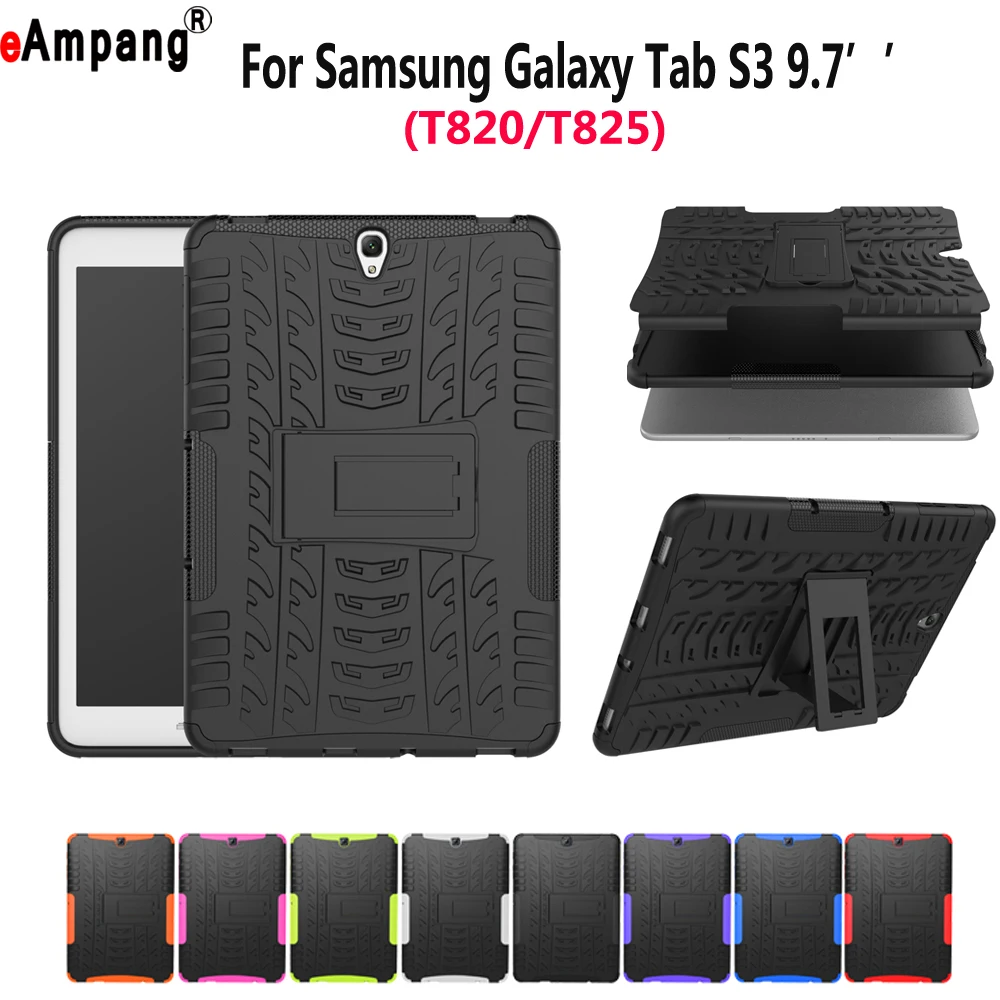 Case for Samsung Galaxy Tab S3 9.7 T820 T825 Cover Funda Tablet Hybrid Hyun Soft Silicone Hard PC Shockproof Stand Shell | Компьютеры и