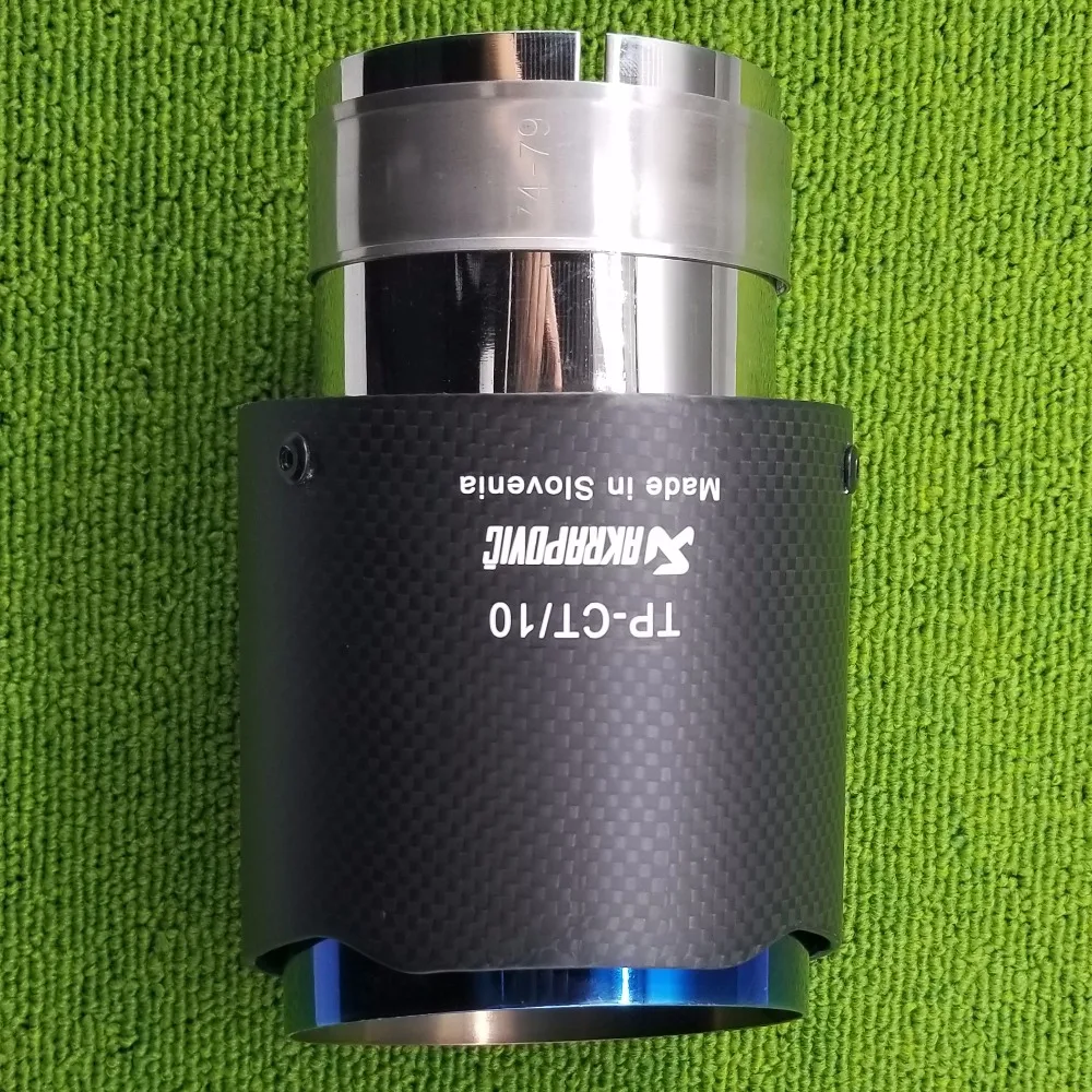 

Inlet 2.5" Outlet 3.5" Stainless car Blue Carbon Fiber Car Exhaust Tip tailpipe car-styling exhaust car muffler tip