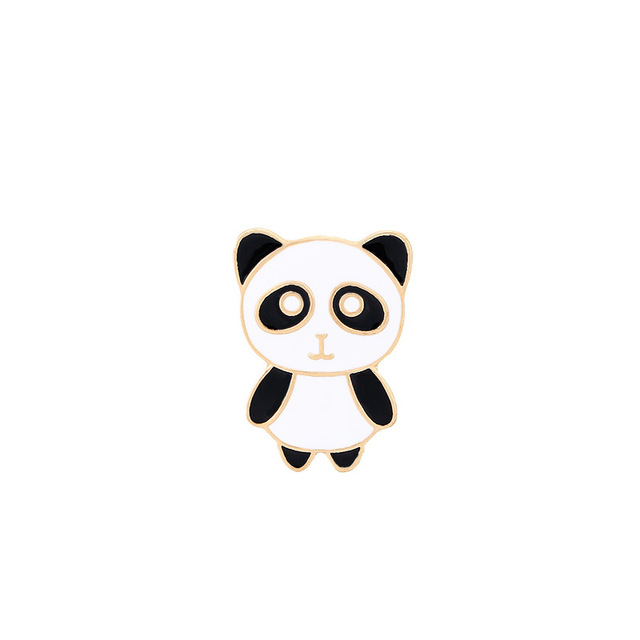 Quality Cute Cat Collection Bird Panda Punguin I Love Cat Brooches For Ladies Women Men Jewelry Pin Metal Enamel Lapel Pins