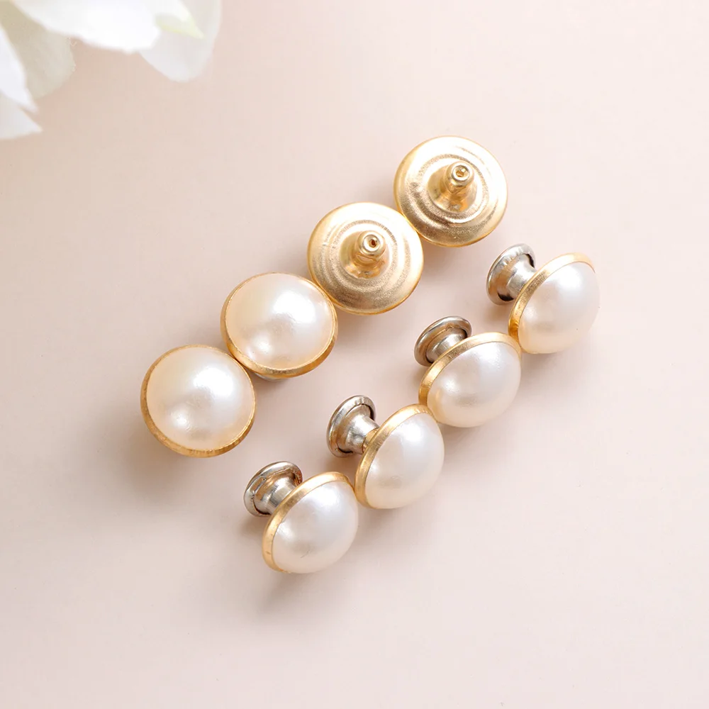 

100pcs 6/8/10mm Pearl Studs Rivets Half Ball Solid Nail Punk Round Head Screws DIY Cloth Clothes/Bag/Shoes wedding decoration