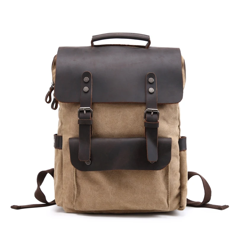 YUPINXUAN, винтажные холщовые кожаные рюкзаки для мужчин, 14 дюймов, рюкзаки для ноутбука, водонепроницаемый рюкзак из парусины, большой вощеный рюкзак для путешествий