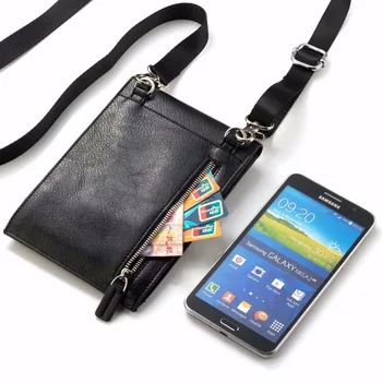 

Universal Leather Shoulder Belt Phone Case Pouch For Huawei Mate 9/Mate 9 Pro/Mate 9 Porsche Design,G9 PLUS, For Meizu 15 Plus