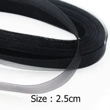 [IuBuFiGo] "(2,5 см) Плоский жесткий простой кринс конский волос жесткий кринолин оплетка для изготовления платья 100 ярдов/лот#2 цвета