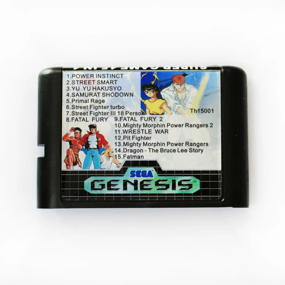 Горячая Th15001 SEGA GENESIS MegaDrive 15 в 1 16 бит мульти игровая Карта