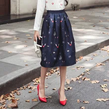 Летние шикарные с цветочным принтом в винтажном стиле модные юбки женские плиссированные элегантные с высокой талией длиной до колена