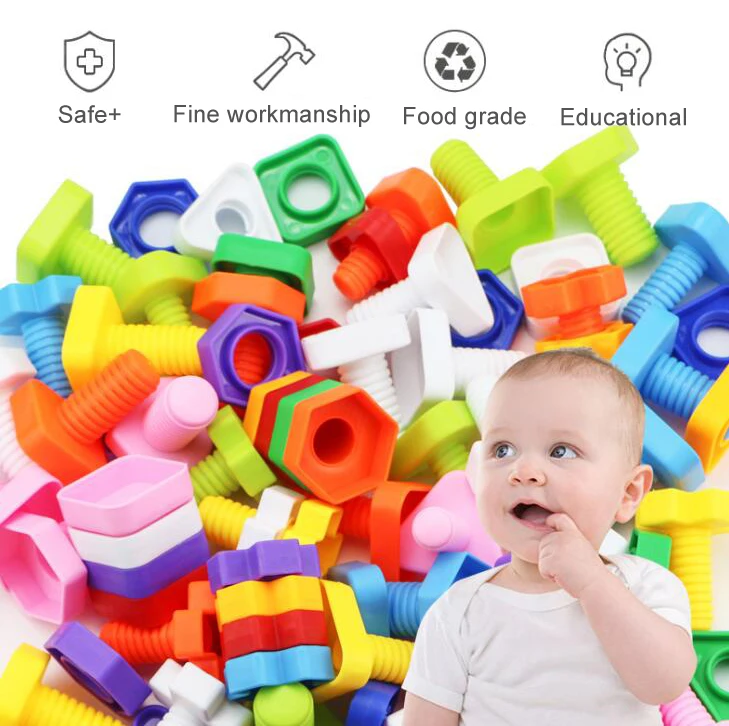 6Pcs Montessori Learning Education Math Toys Smart Eggs / Plastic Screws 3D Puzzle Game For Baby Children Educational Toys GYH