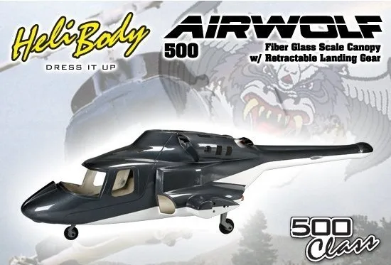 Airwolf 500 Размер весы Fuselage для Bell 222 TREX 500E вертолет с втягивающимися и металлическими шасси