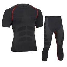 Пользовательский компрессионный костюм мужской тренировочный комплект для бега фитнес-плотно рубашка с длинными рукавами брюки леггинсы спортивный костюм 5688