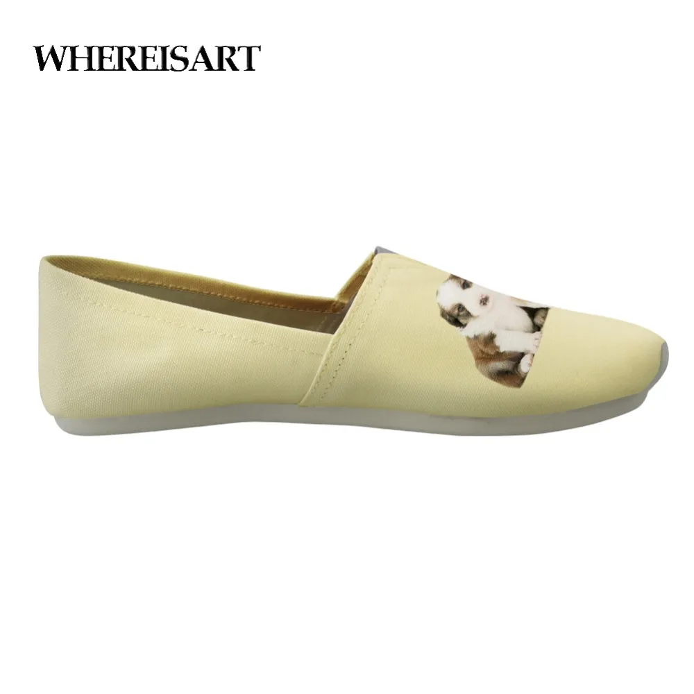 

WHEREISART Men Loafers Men Shoes Casual Shoes 2019 Spring Summer Light Canvas Youth Shoes Animals Dog Pattern Flats Comfortable