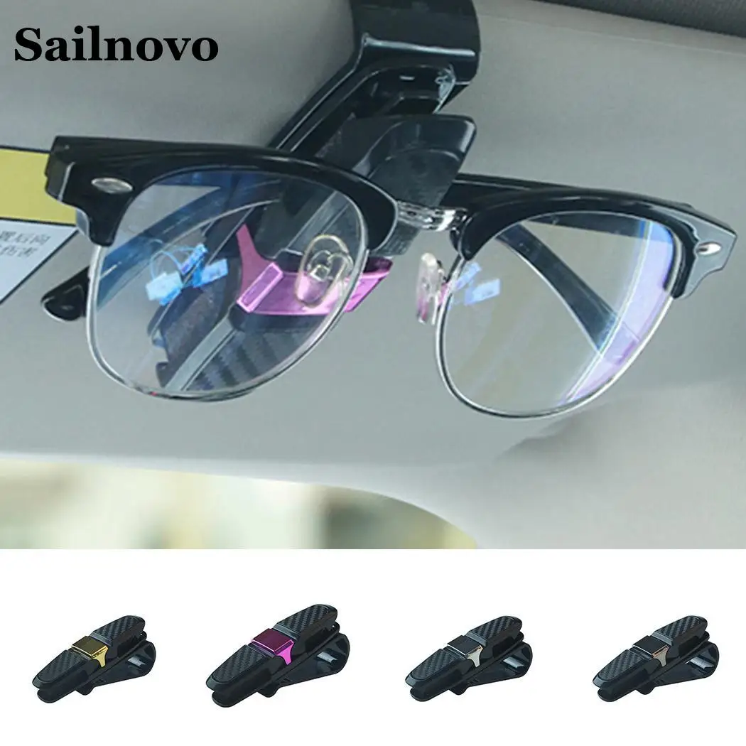 

Sailnovo Double Clip Design Car Glasses Clip Rotate 180 Degrees Auto Sun Visor General Sunglass Fastener Holder Clip Car Holder