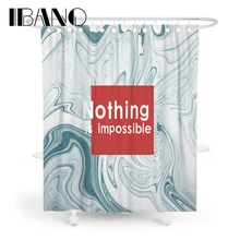 IBANO Light luxury Marble Shower Curtain Waterproof Polyester Fabric Bath Curtain For The Bathroom Decoration With 12pcs Hooks