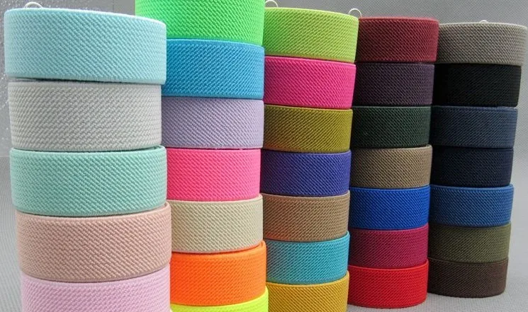 

10m/lot 2cm double faced twill wide flat elastic bands colorful string rope for trousers waist sewing diy accessories 1748