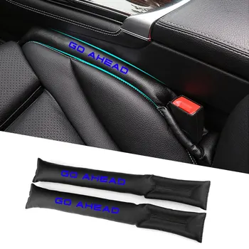 

Muchkey Universal Car Seat Gap Filler Pad Leather With Go Ahead Reflective Words Auto Seat Slot Plug Protective Seat Covers 2Pcs