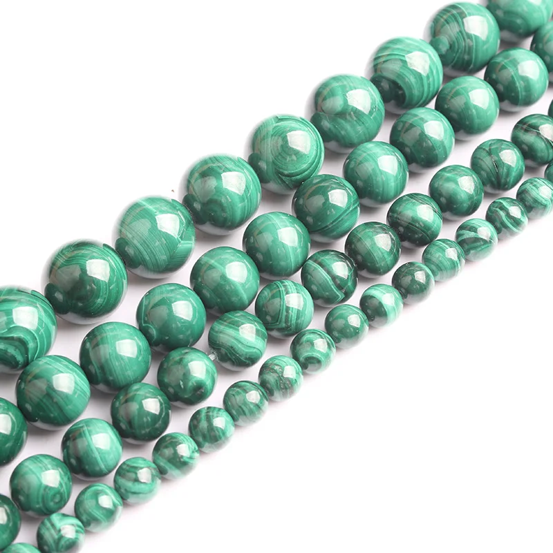 LanLi, модные натуральные ювелирные изделия, подлинность, Зеленый Малахит, свободные бусины, 4-12 мм, сделай сам, браслет, ожерелье, аксессуары