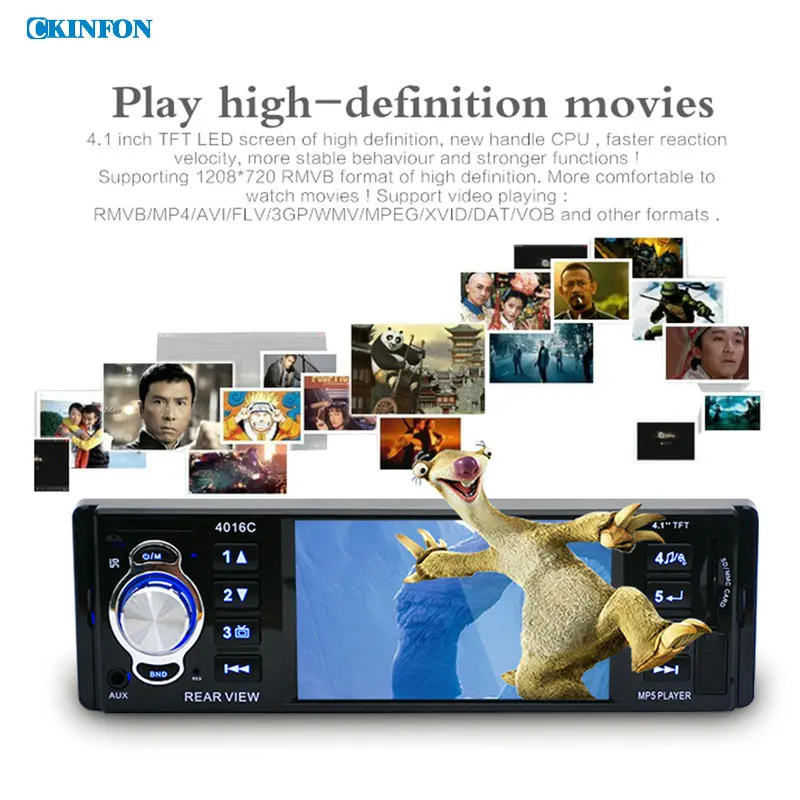 20 шт./лот 12 В 4," TFT HD автомобильное радио аудио видео MP5 dvd-плеер камера заднего вида с USB SD AUX портами ЖК-дисплей