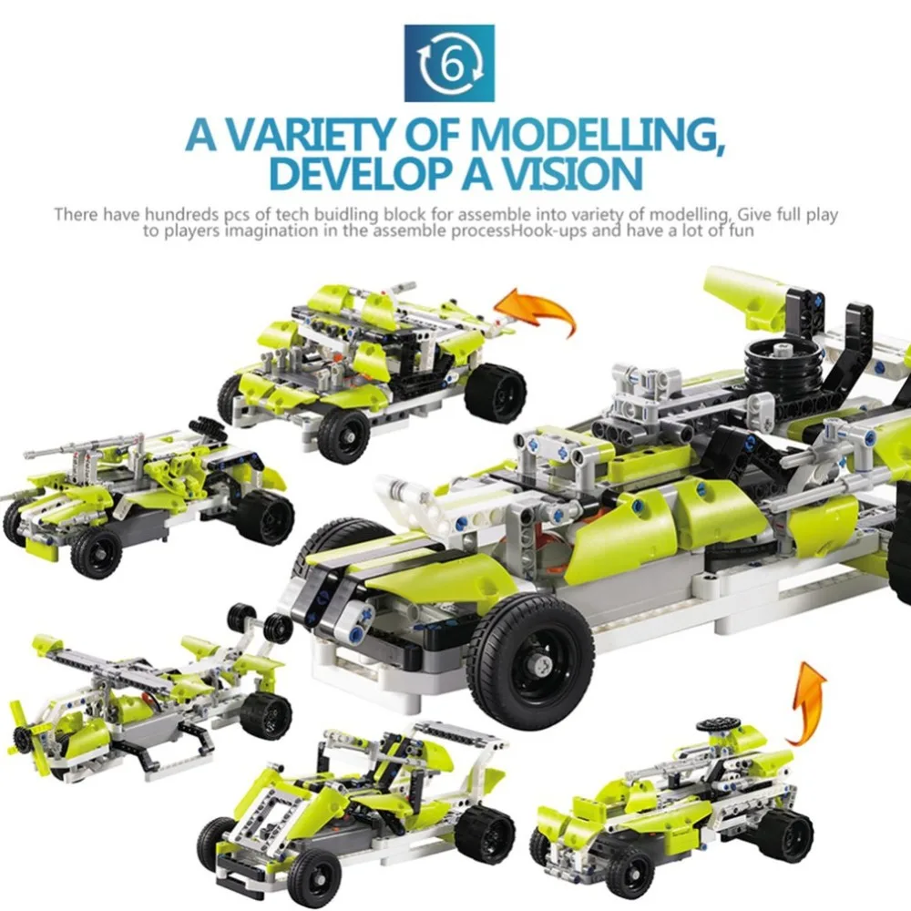 RC Model Car SDL 2017A-25 2 Channels 30-in-1 RC Car USB Charging Building Block DIY RC Cars Remote Control toys Model