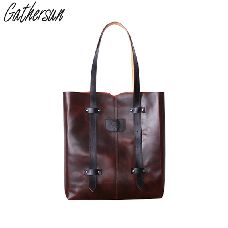 Gathersun Women Shoulder Bag Leather Vintage Top-handle Bags Italian Genuine Leather Ladies Tote Bag Women Leather Handbags Gathersun Women Shoulder Bag Leather Vintage Top-handle Bags Italian Genuine Leather Ladies Tote Bag Women Leather Handbags