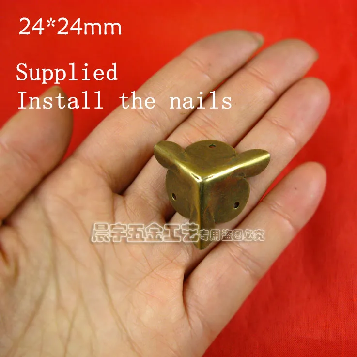 buy 24MM Antique Furniture Hardware angle corners wooden gift box sides Ottomans DIY Jewelry Accessories wrap angle Wholesale