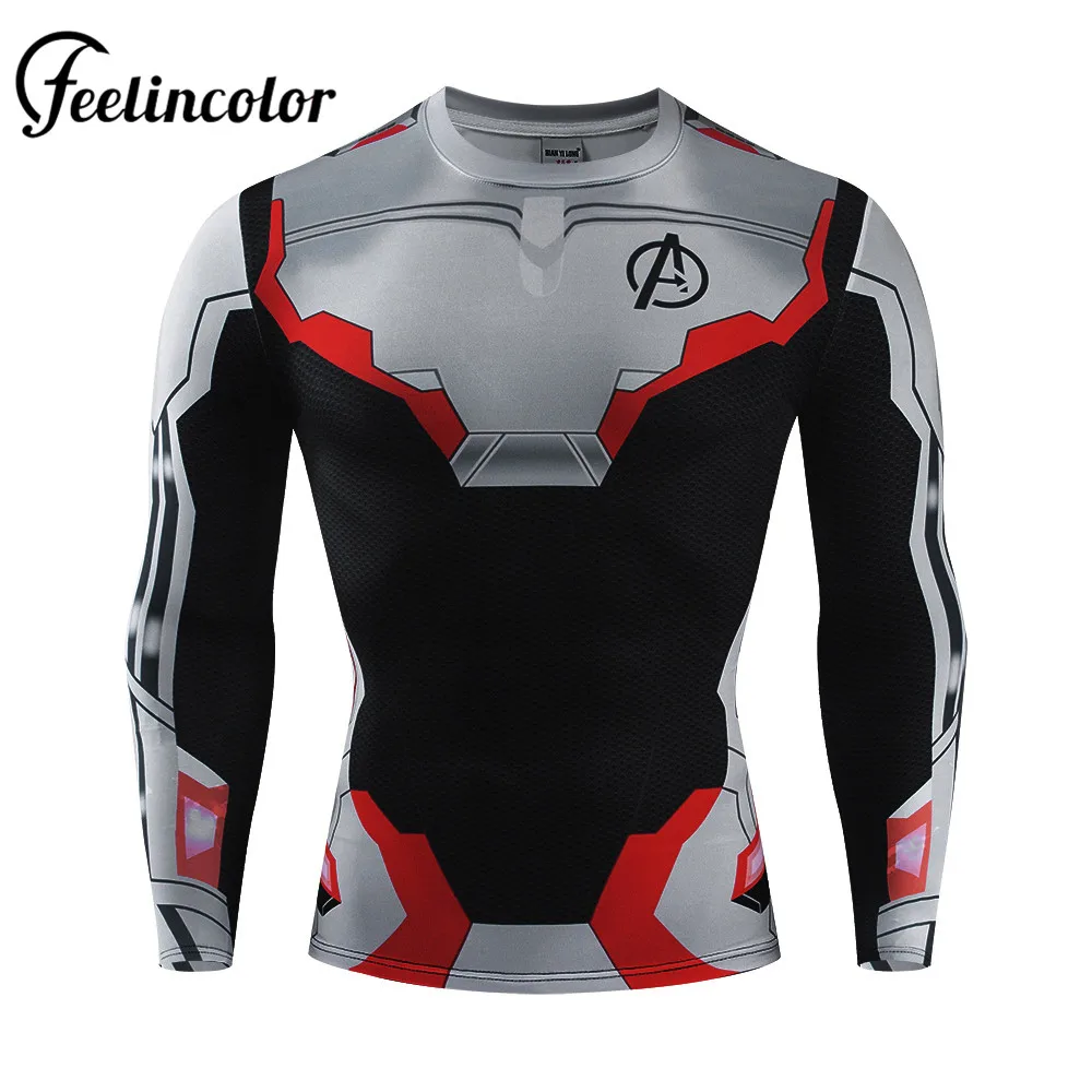 Feelincolor Avengers Endgame Quantum Realm t Shirt Cosplay Costumes 2019 new superhero Iron Men Advanced Tech Top Tee