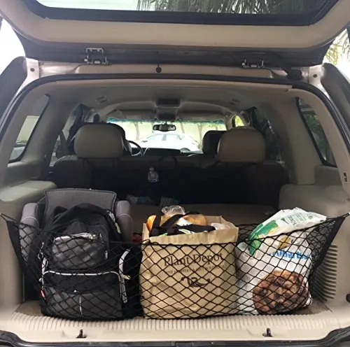Universal Adjustable Elastic Truck Net with Hooks Heavy Duty Cargo Net Stretchable Truck SUV Storage Mesh Organizer Bungee for Car