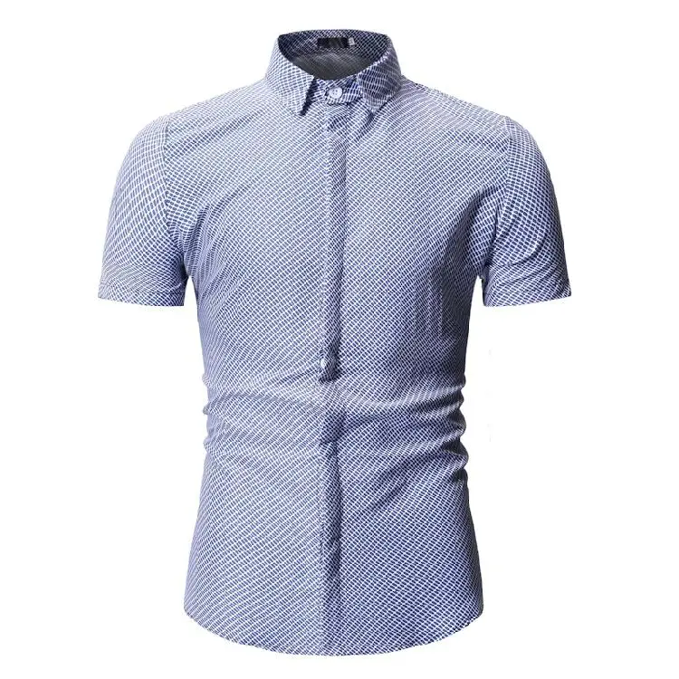 

Casual Short-sleeved Blouse Men Flower Social Shirt Men Summer Floral Men's dress Shirts Fashion Slim fit