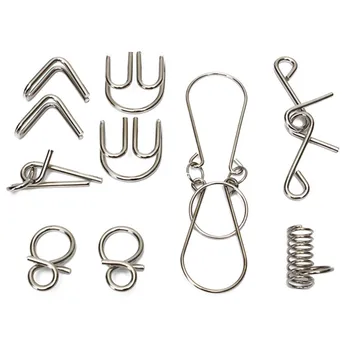 

7 Sets Metal Wire Puzzles Toy IQ Test Toys Mind Game Brain Teaser Adult Kid Grownups Eduactional Toys Kids Children Learning Toy