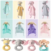 Buy Newborn Cartoon Baby Boy Girl Rattles Infant Animal Hand Bell Kid Plush Toy Development Gifts Toddler Baby Toys 0-12 months Free Shipping