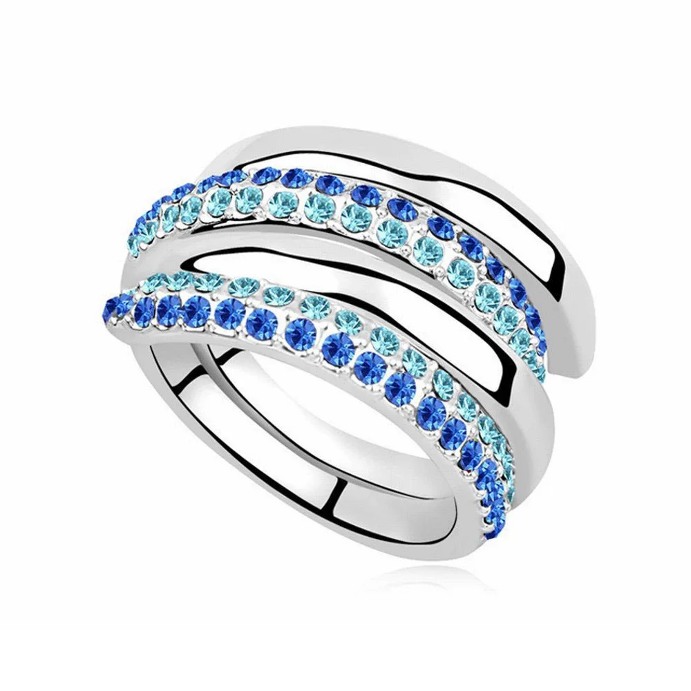 

2017 Hot Fashion Charming ring with czech crystal available for mother's day gift joyas jewelry wholesale