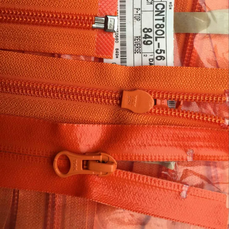 2 pcs/lot Waterproof Ykk Zipper ORANGE OPEN END FOR hiking Outdoor