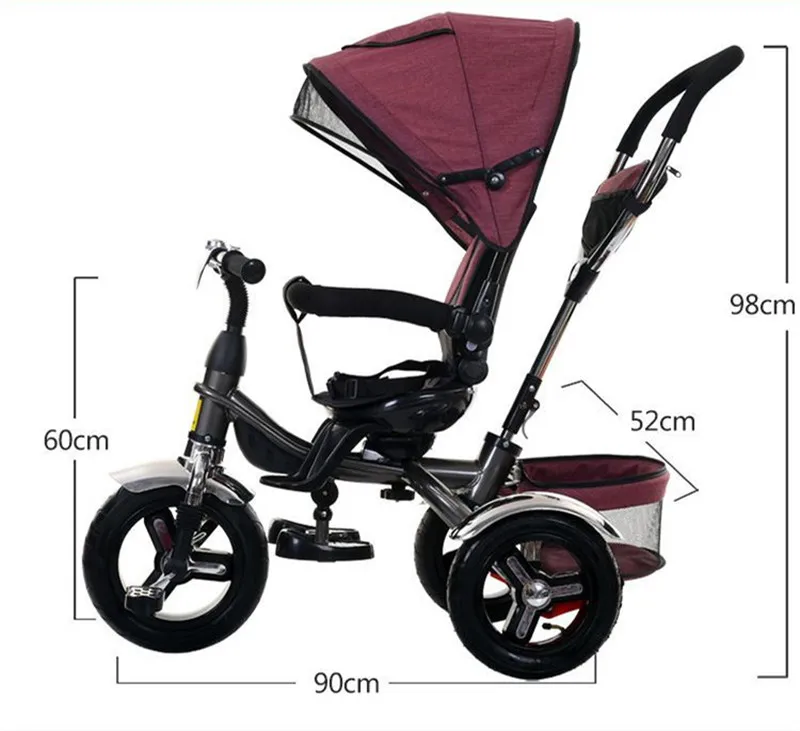 2017 kids Tricycle Pram 3 wheel Baby Stroller Child Three Wheels Carriage Baby Buggy Bike Bicycle For 6 Month to 6 Years Old3