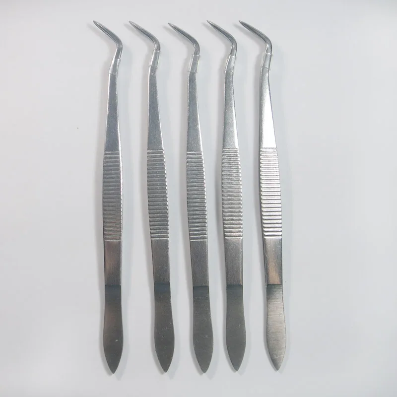 High Elastic Stainless Steel Tweezers Dental Tweezers Dental Tool L