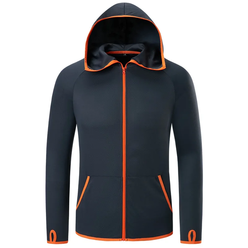 low cost  Ice Silk Hoodie Jacket Men Summer Lightweight Waterproof Quick Dry Skin Coat Casual Thin Breathable