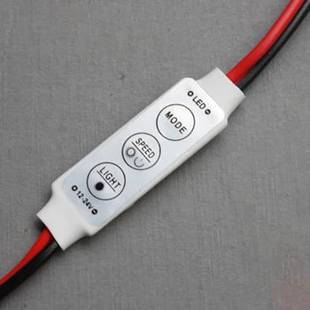 

12V 6A 72W LED Strip Mini Controller 3-button Manual Dimmer Monochrome Brightness Switch Regulator 8-type Dynamic Mode