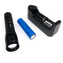 Waterproof led mini flashlight 18650 rechargeable torch light tactical 5 mode zoomable lanterna with battery EU/US charger