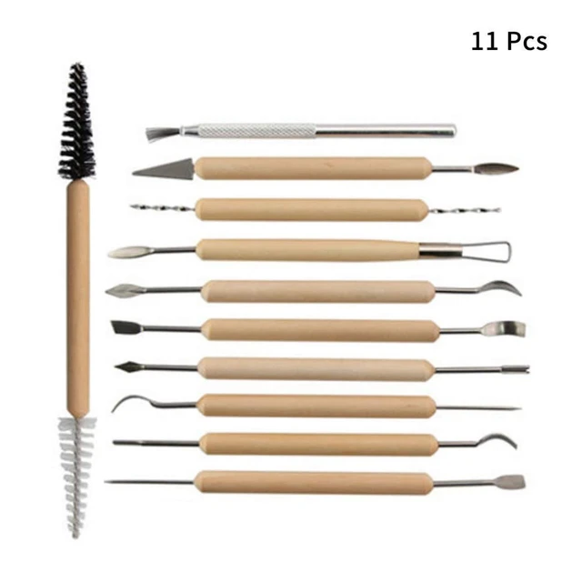 11/21/25/61 Pcs Arts Crafts Clay Sculpting Tools Pottery Carving Tool kit  Pottery Ceramics Wooden Handle Modeling Clay Tools - AliExpress