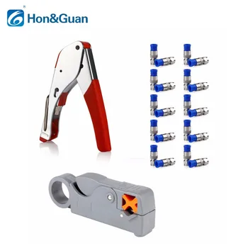 

1pc Coax Cable Cutter Tool &20pcs RG6 Connectors & 1pc Compression Crimp