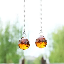 H& D Янтарный 30 мм хрустальный стеклянный шар Призма оконный орнамент Тяговая цепь Удлинительный разъем потолочный светильник вентилятор цепь подарки, упаковка из 2