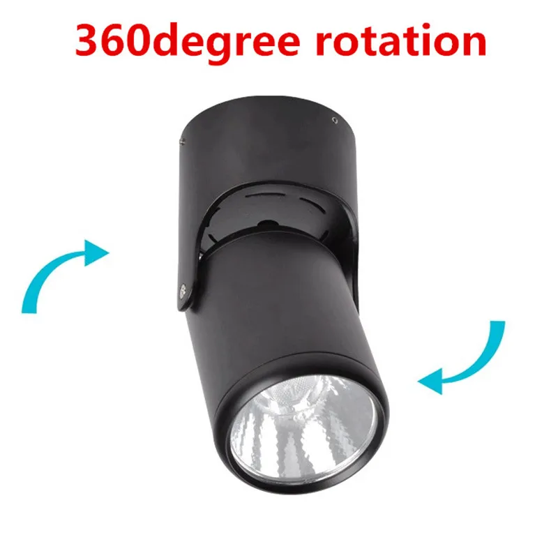 COB 10 Вт 20 Вт поверхностного монтажа светодиодный светильник ing Теплый/натуральный/холодный белый Светодиодный светильник для помещений с поворотом на 360 градусов